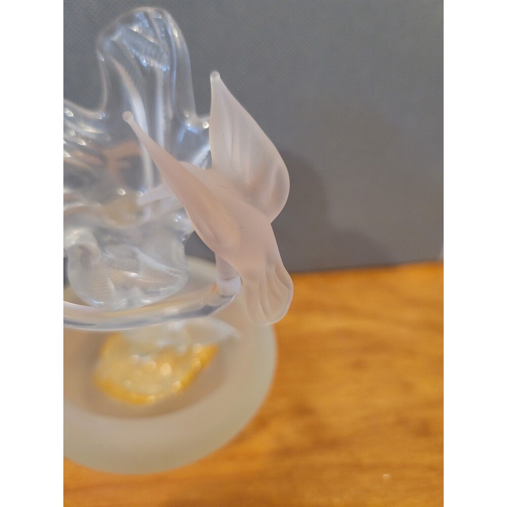 Vintage I.W. Rice Glass Flower Butterfly Hummingbird - Picture 6 of 12